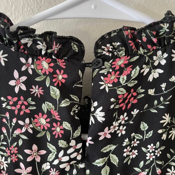 Lea & Viola Dress Womens S Black Floral Print Cottagecore Boho Casual Prairie - Picture 4 of 10